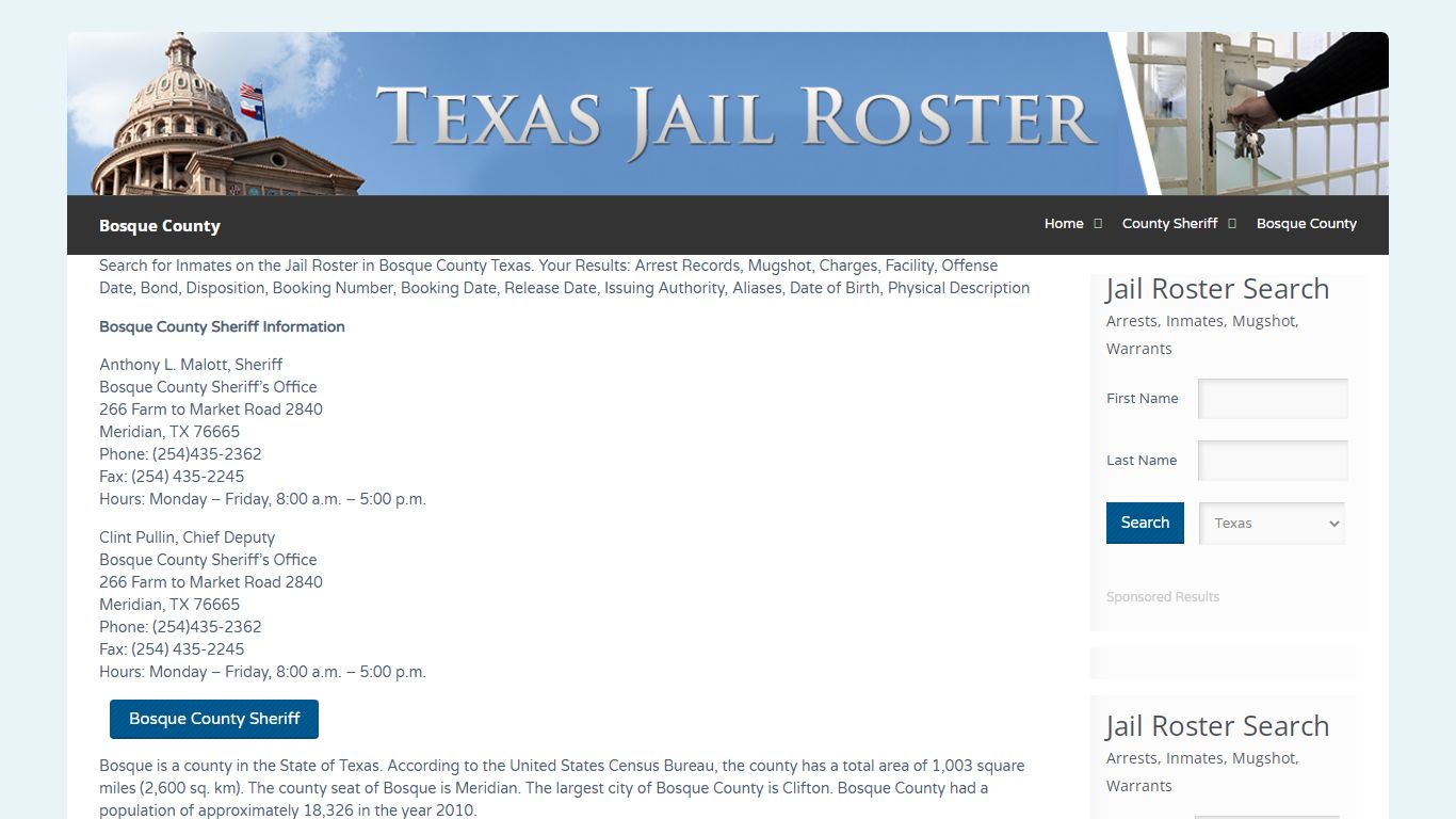 Bosque County | Jail Roster Search