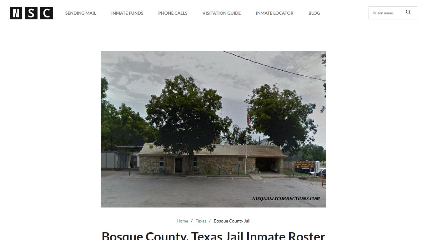 Bosque County, Texas Jail Inmate Roster