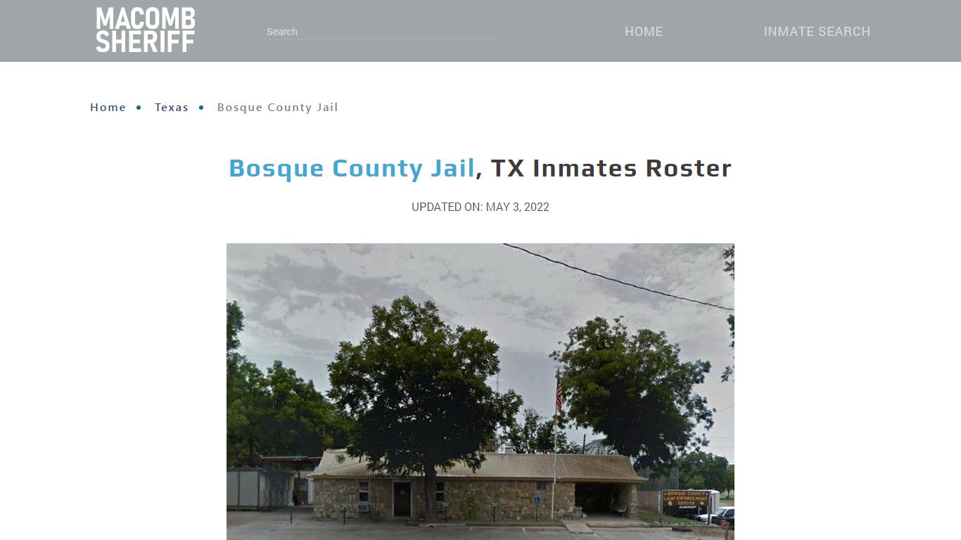 Bosque County Jail, TX Jail Roster, Name Search