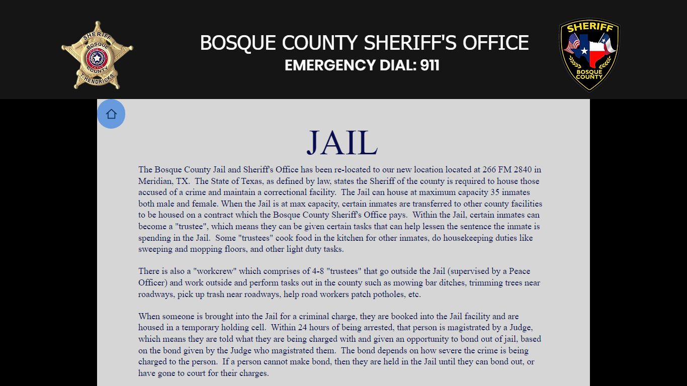 Jail - Official Bosque County Sheriff's Office